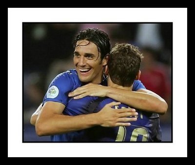 Luca Toni and Francesco Totti Italian National Team - Goal Celebration - Framed 8x10 Photograph