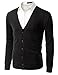 Doublju Mens Long Sleeve Button Down V-Neck Cardigan