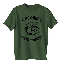 Marines USMC T-shirt with Bulldog in military green