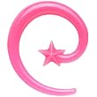 6 Gauge Pink Acrylic Shooting Star Spiral Taper