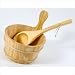 Wooden Water Bucket and Ladle Set with Liner