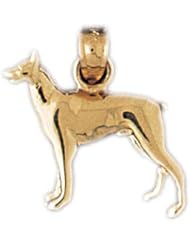 Dazzlers Solid 14k Gold Great Dane Dog Charm Pendant Available in three colors from jewelsberry (weights: 1.7 grams only)