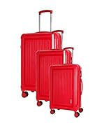 Platinium Set de 3 trolleys rígidos Torquay (Rojo)