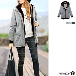 (イイネショップ) eeNeshop レイヤード ビッグ フード パーカー