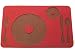 True Fabrications Felt Table Setting Placemat, Set of 2,  Chocolate Brown/ Deep Red