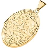14K Yellow Gold Oval Medieval Locket
