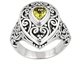 1.75CTW CITRINE STERLING SILVER ANTIQUE DESIGN RING