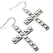 Silvertone Cross Dangle Earrings Fashion Jewelry