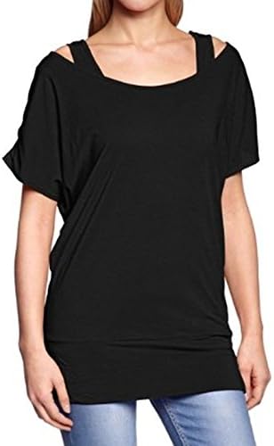 Losorn Women's Fake 2 Neck Styles Blouse Tops T-shirts Black (X-large, Black2)