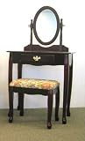 Cherry Wood Vanity With Table & Bench Set