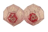 Set of 2 Transparent White 12 Sided Double Dices