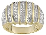 DIAMOND ACCENT 18KT OVER STERLING SILVER RING