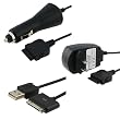 Black Rapid Car Charger + Black Home Travel Charger + USB Data Cable for Apple Ipod Touch Itouch 8Gb 16GB 1G 1st Generation