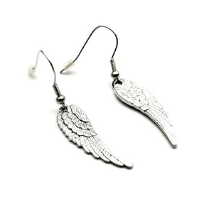 Gorgeous Small & Dainty Silver Angel Wing Earrings ~ You Choose Bright or Antique Tone