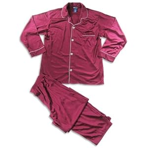 Claiborne - Mens Long Sleeve Pajamas, Dark Cherry