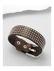 Saddle Brown Leather Bracelet In White Base