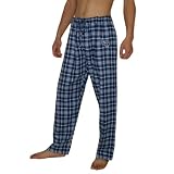 Mens NFL Tennessee Titans Plaid Finest Cotton Sleepwear / Pajama Pants - Blue (Size: L)