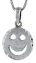 Sterling Silver Smiley Face Pendant, 9/16 in. (14mm) tall