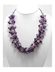Purple Cotton Necklace In Zinc