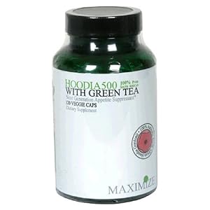 Maximum Intenational Hoodia 500 with Green Tea, Veggie Caps, 120 Count Bottle Maximum Intenational Hoodia 500 with Green Tea, Veggie Caps, 120-Count Bottle