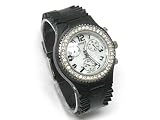 Black Clear Deco Crystal Sports Ladies Watch Jewelry