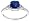 10k White Gold, September Birthstone, Created Ceylon Sapphire and Diamond Ring, Size 7