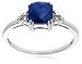 10k Choice of White or Yellow Gold, September Birthstone, Created Ceylon Sapphire and Diamond Ring