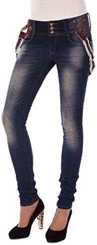Balingi Jeans with braces for women BA10499, Größe:L;Farbe:navy