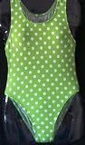 Girls 1 PC T-Back Lime/White Dots