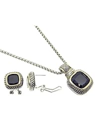 Black brass link necklace and earring set Fashion Jewelry Costume Jewelry fashion accessory Beautiful Charms