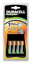 Duracell 1 Hour Charger Including 4 AA Batteries CEF80 Black