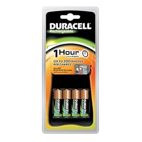 Duracell 1 Hour Charger Including 4 AA Batteries CEF80 Black