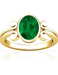 14K Yellow Gold Oval Cut Emerald Solitaire Ring