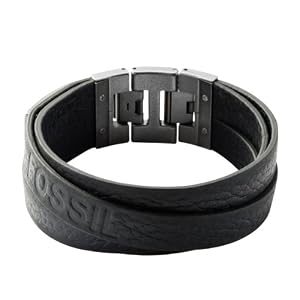Fossil Herren-Armband Leder schwarz 18,5-20cm JF84818040