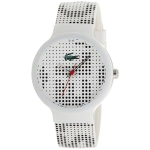 Buy Lacoste Mens 2010532 Goa Black Dot Silicone Watch