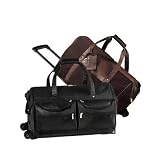 25.75" Leather Metro Cabin 2-Wheeled Travel Duffel Color: Brown
