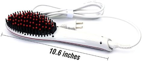 LCD Digital Hair Straightener Heating Detangling Hair Brush Comb Paddle Brush (White)