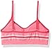 Maidenform Girls' Big Seamfree Ruched Crop with Lace Band, Pink Stripe, Medium