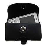 Horizontal Black Leather Case for the BenQ P51 with both a belt clip and loop option - a Gomadic design