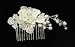 Handmade Austrian Swarovski Crystals With Fresh Water Pearls Silk Flower Hair comb 0274