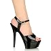 Treasure Chest Exotic Dancers Shoes Stripper Shoe Hidden Compartment Sexy High Heel Shoes With Ankle Strap Black
