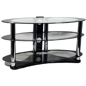 Opal Glass TV Stand for TVs of up to 39" ( 45" LCD / Plasma TVs with overhang) with 3 toughened glass shelves