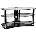 Opal Glass TV Stand for TVs of up to 39" ( 45" LCD / Plasma TVs with overhang) with 3 toughened glass shelves