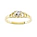 14K Yellow Gold 4 MM Heart Shaped Cubic Zirconia Children's Ring