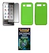 Solid Green Silicone Gel Skin Cover Case + Screen Protector + Generation X Antenna Booster for Samsung Omnia i900 / i910