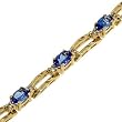 14K Yellow Gold Tanzanite and Diamond Bracelet
