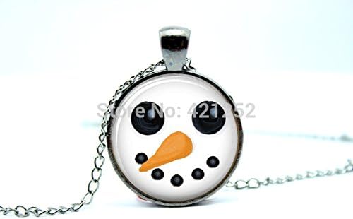 Pretty Lee 2015 Fashion Gun Black Christmas Snowman Necklace Christmas Jewelry Art Pendant Glass Photo Cabochon Necklace Christmas gift