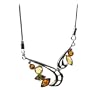 Sterling Silver Multi-Color Amber Modern Necklace