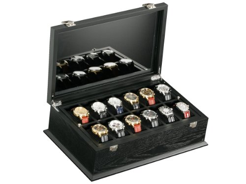 DeTomaso Uhrenbox Grande schwarz f&uuml;r 18 Uhren WB-380 Preisvergleich