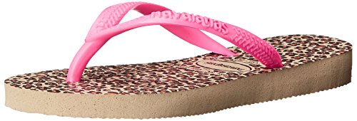 Havaianas Kids Slim Animals Flip Flops (Toddler/Little Kid), Sand Grey/Pink, 27-28 BR(11, 12 M US Little Kid)